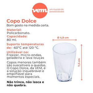 Copo Dolce Redondo 80ml Preto em Policarbonato Linha Profissional Cook VEM