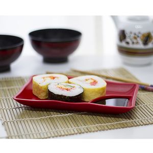 Prato Para Sushi Retangular 11,5x19,5 Vermelho em Polipropileno Linha Tropical VEM