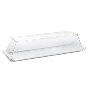 Bandeja Servir Retangular Com Tampa 15x50 Branca em Policarbonato Linha Profissional Cook VEM
