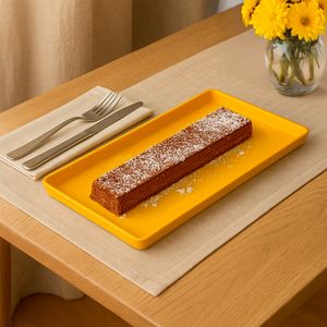 Prato Square Retangular 13,5x27 Amarelo em Polipropileno - Linha Tropical VEM