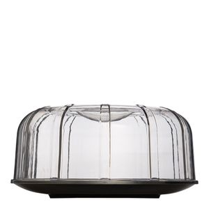 Boleira Elegance Redonda Com Tampa 30cm Preta em Policarbonato - Linha Profissional Cook VEM