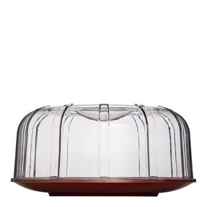 Boleira Elegance Redonda Com Tampa 30cm Vermelho em Policarbonato - Linha Profissional Cook VEM