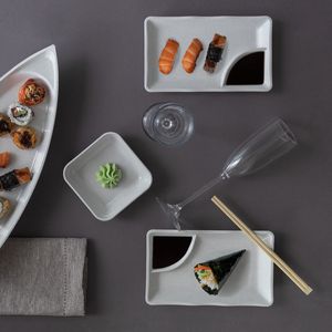 Prato Para Sushi Retangular 11,5x19,5 Mármore em Policarbonato - Linha Profissional Cook VEM