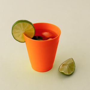 Copo Fresc Redondo 350ml Laranja em Polipropileno - Linha Tropical VEM