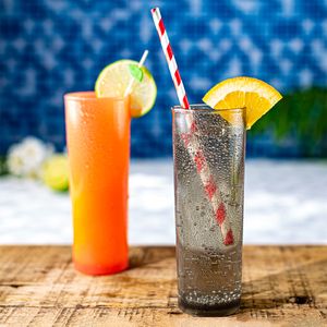Copo Long Drink Slim 300ml Fumê em Policarbonato - Linha Tendência VEM