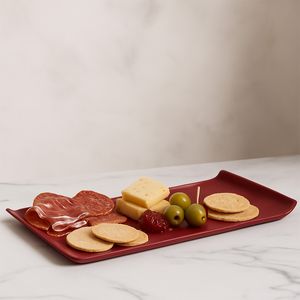 Bandeja Servir Quadrada 30x45 Vermelha em Policarbonato - Linha Profissional Cook VEM