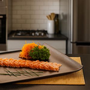 Bandeja Servir Quadrada 30x30 Marrom em Policarbonato - Linha Profissional Cook VEM